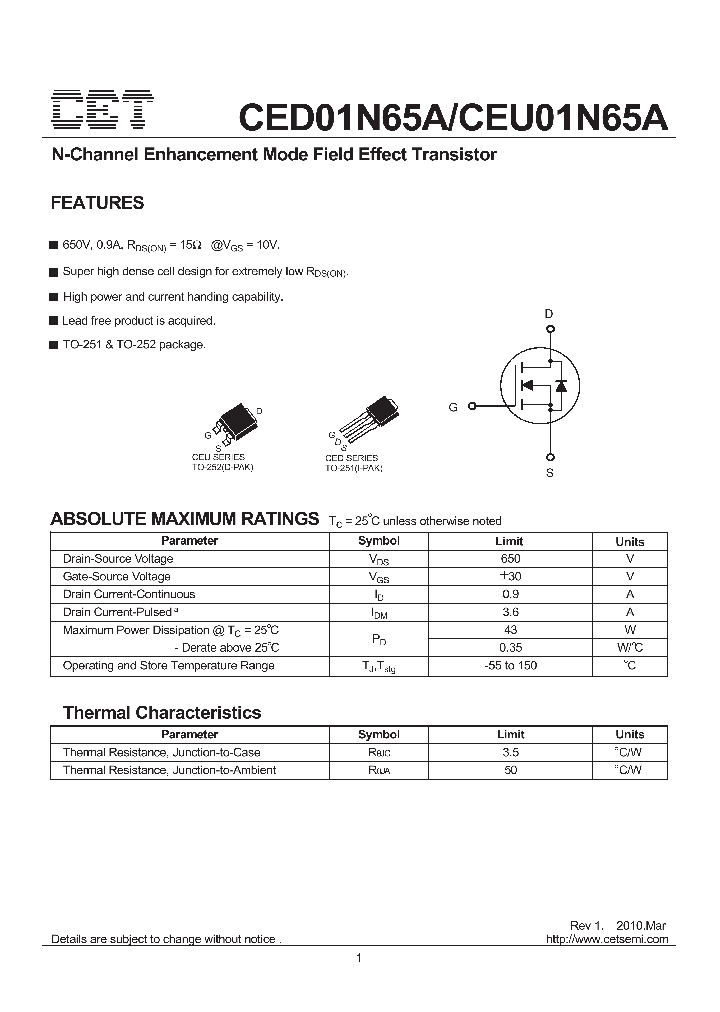 CEU01N65A_1390207.PDF Datasheet