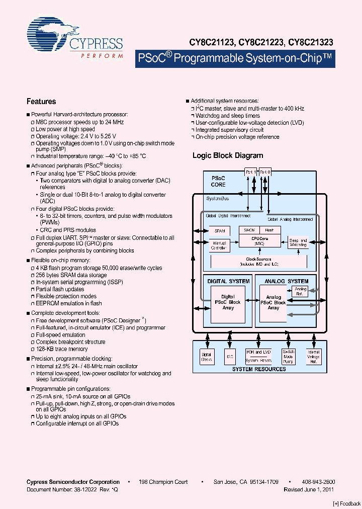 CY8C21123_1388033.PDF Datasheet