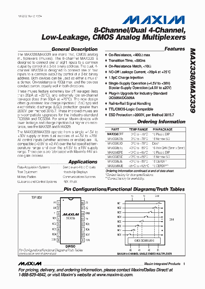 MAX338CSE_1393418.PDF Datasheet