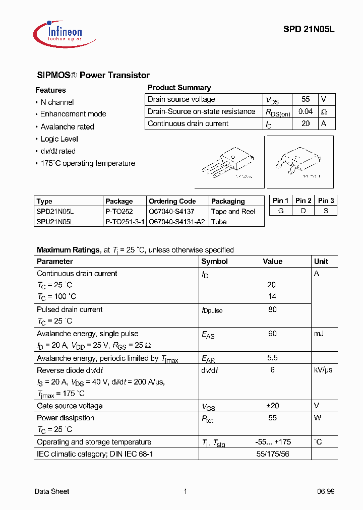 SPD21N05L_1952879.PDF Datasheet