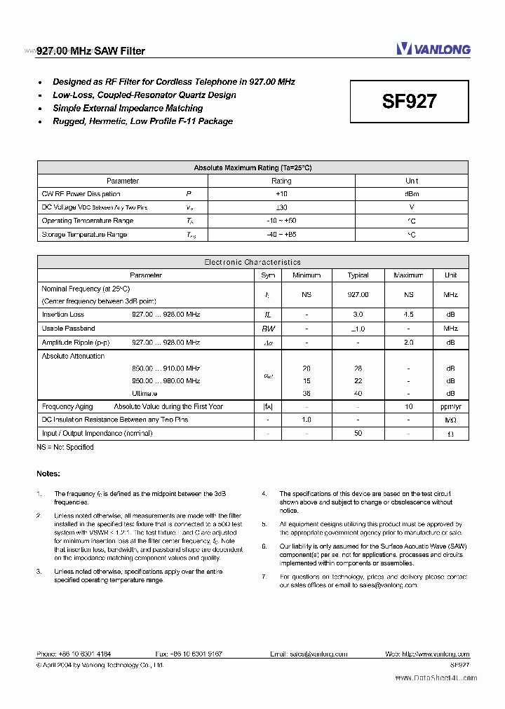 SF927_2031236.PDF Datasheet