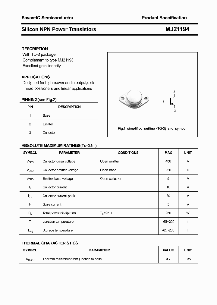 MJ21194_2094925.PDF Datasheet