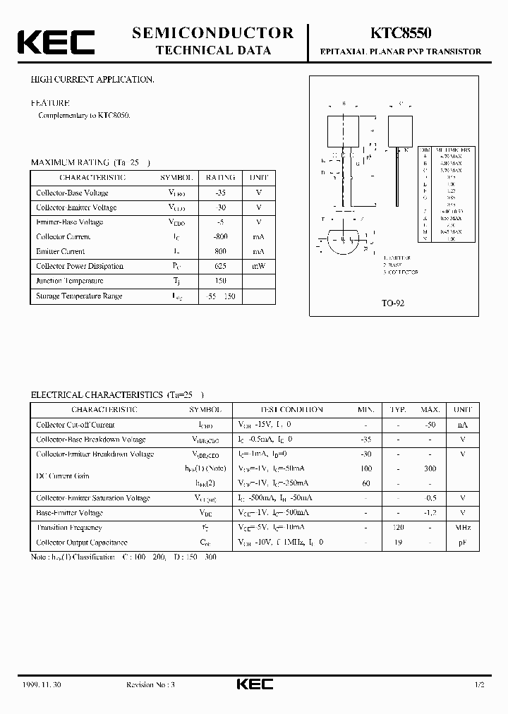 KTC8550_2230516.PDF Datasheet