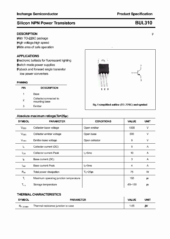 BUL310_3041094.PDF Datasheet