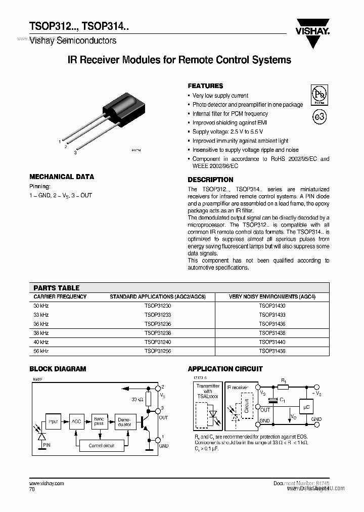 TSOP312_3761104.PDF Datasheet