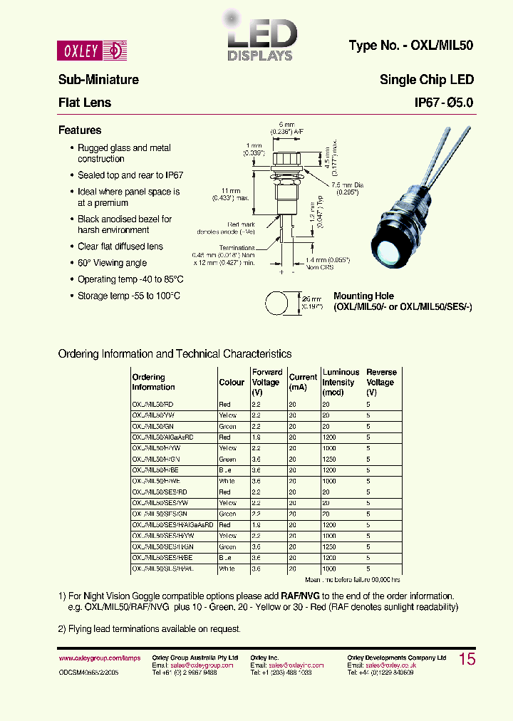 OXLMIL50NVGLX20YELLOW_3792939.PDF Datasheet