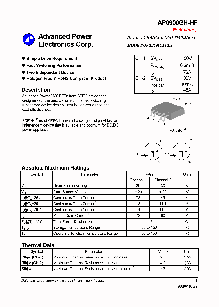 AP6900GH-HF_3854757.PDF Datasheet