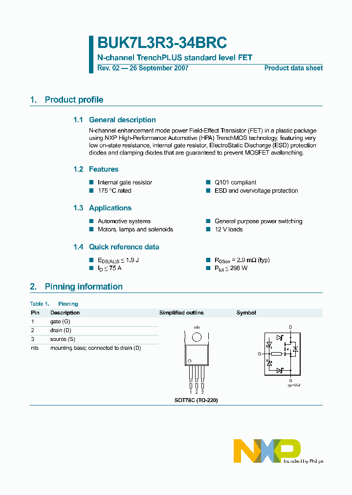 BUK7L3R3-34BRC_4442870.PDF Datasheet