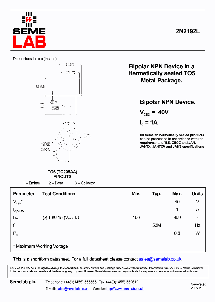 2N2192L_4471607.PDF Datasheet