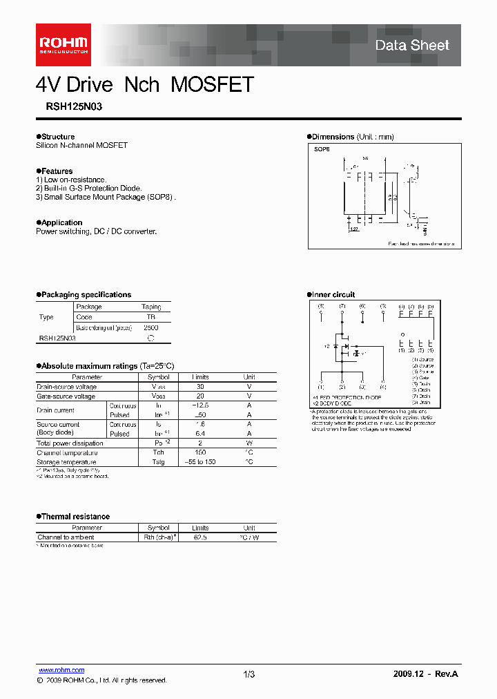 RSH125N03_4688085.PDF Datasheet