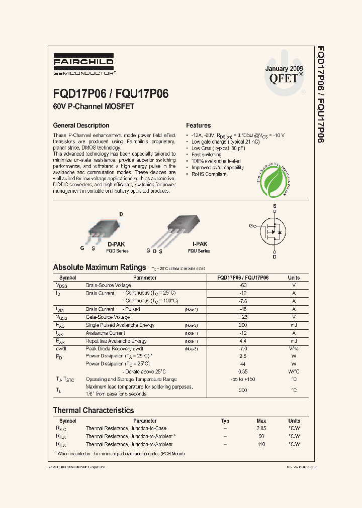 FQD17P0609_4782634.PDF Datasheet