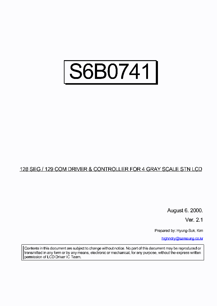 S6B0741_5108938.PDF Datasheet