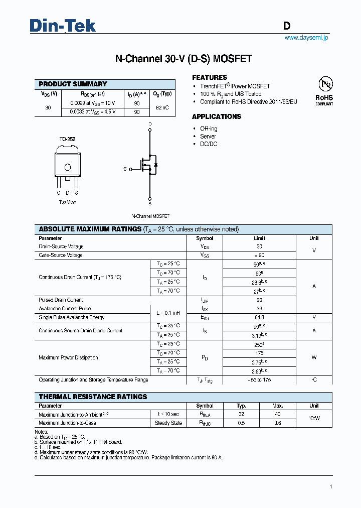 DTU90N03_5257017.PDF Datasheet