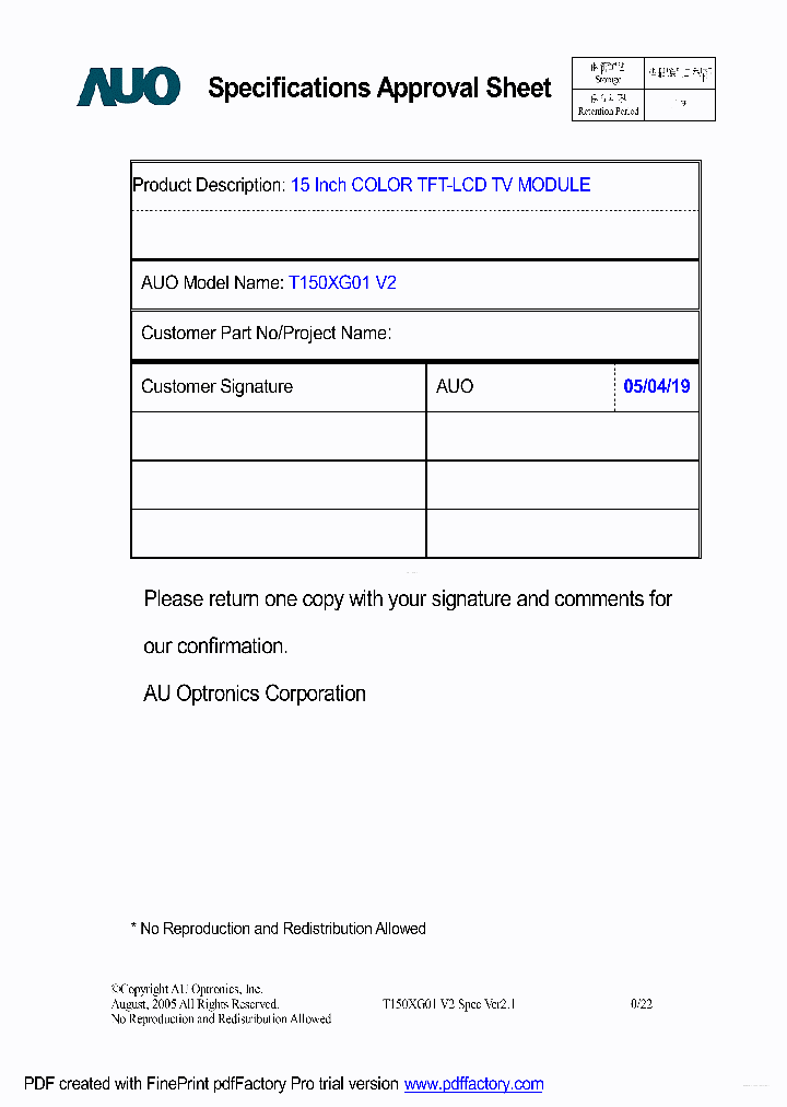 T150XG01-V2_5476313.PDF Datasheet