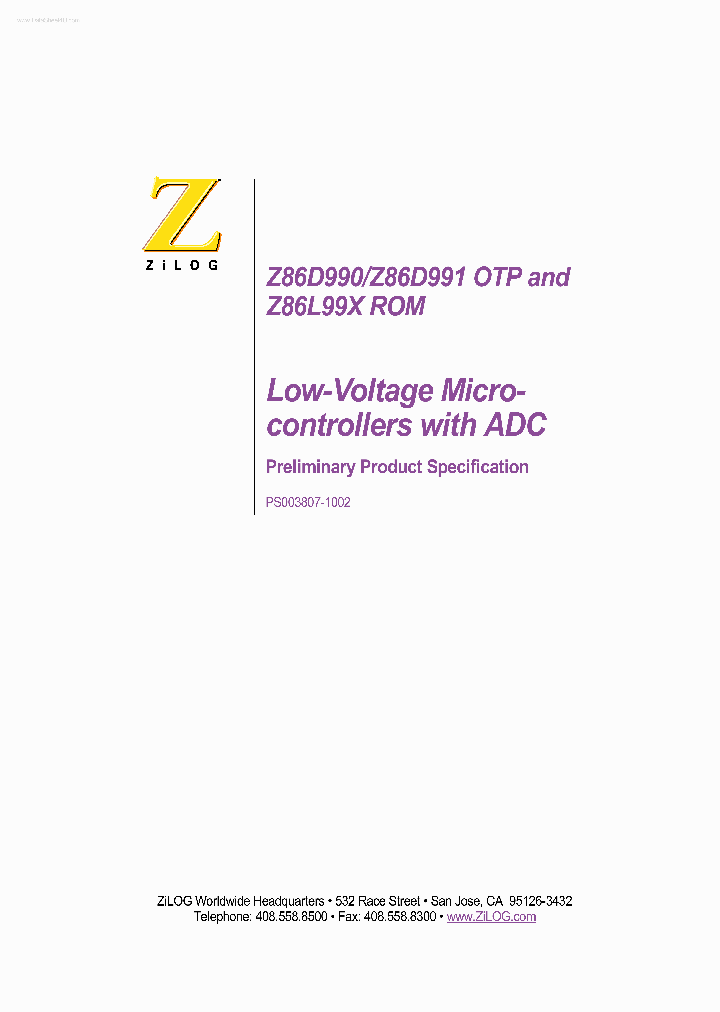 Z86L990_5481768.PDF Datasheet