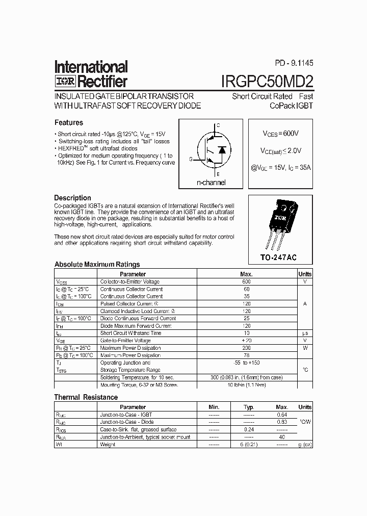 IRGPC50MD2_5562132.PDF Datasheet