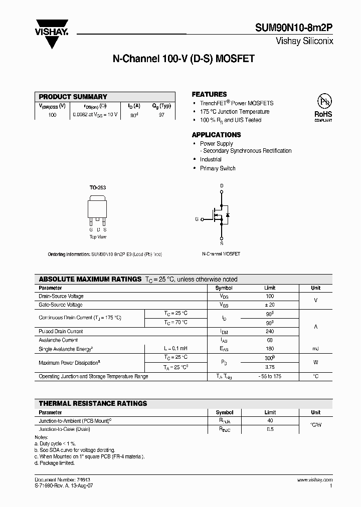 SUM90N10-8M2P-E3_6649507.PDF Datasheet