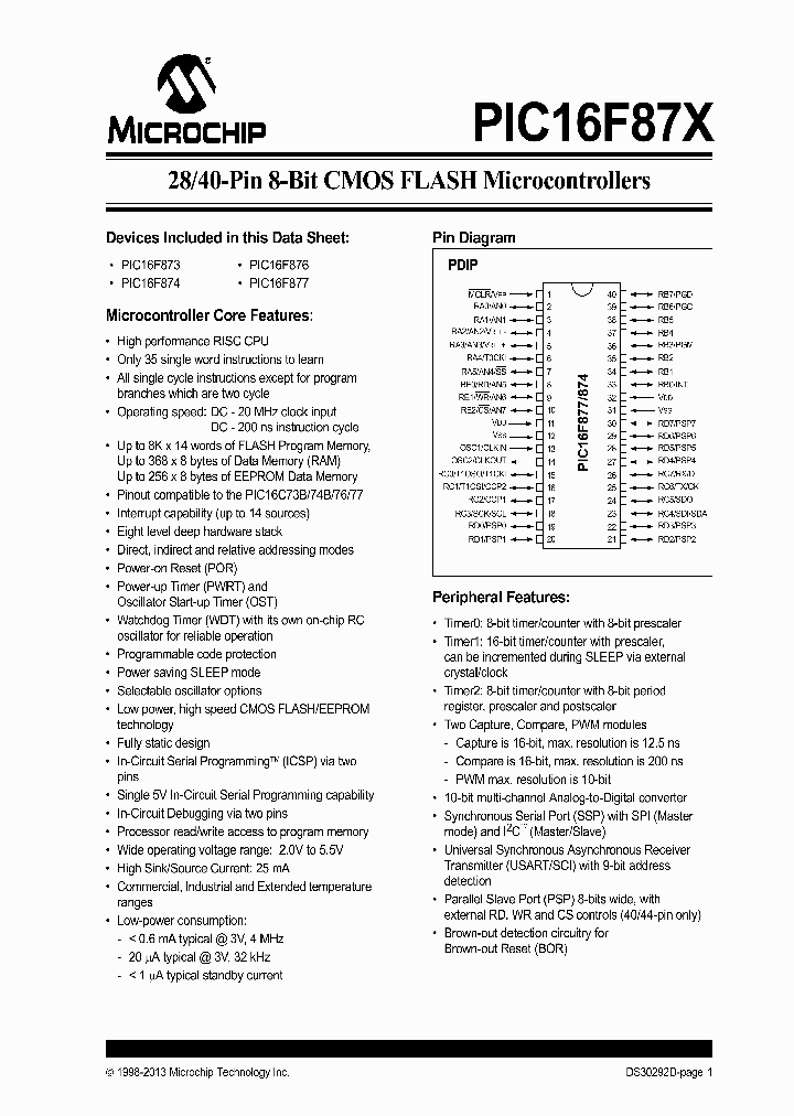 PIC16F87X-20ISO_7078412.PDF Datasheet