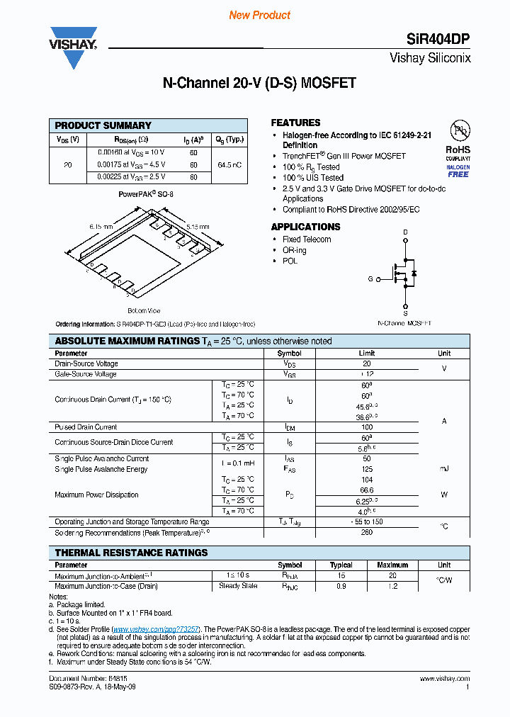 SIR404DP-T1-GE3_7165895.PDF Datasheet