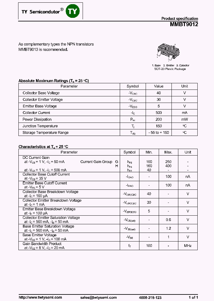 MMBT9012_7491553.PDF Datasheet