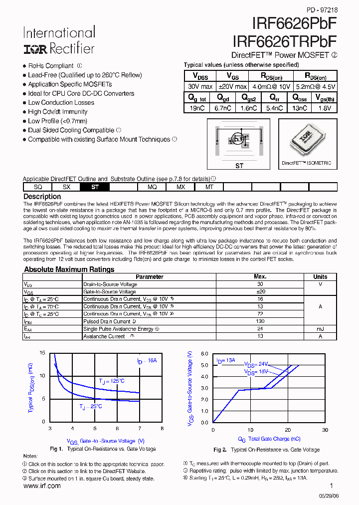 IRF6626PBF_7525341.PDF Datasheet