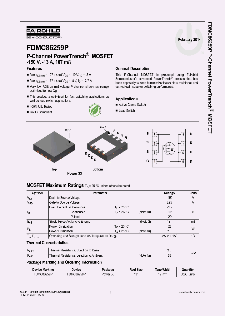 FDMC86259P_8014661.PDF Datasheet