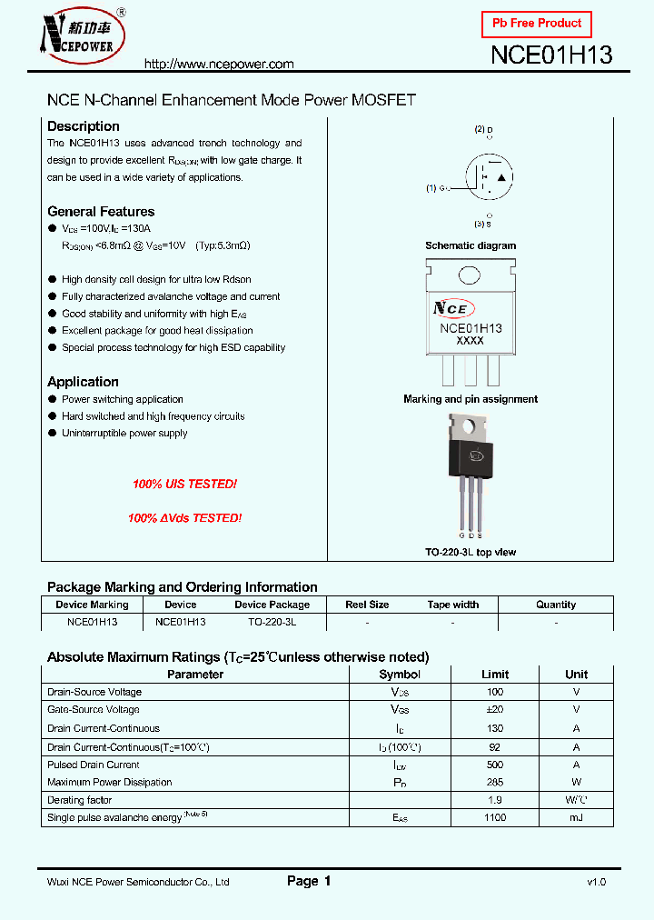 NCE01H13_8081298.PDF Datasheet