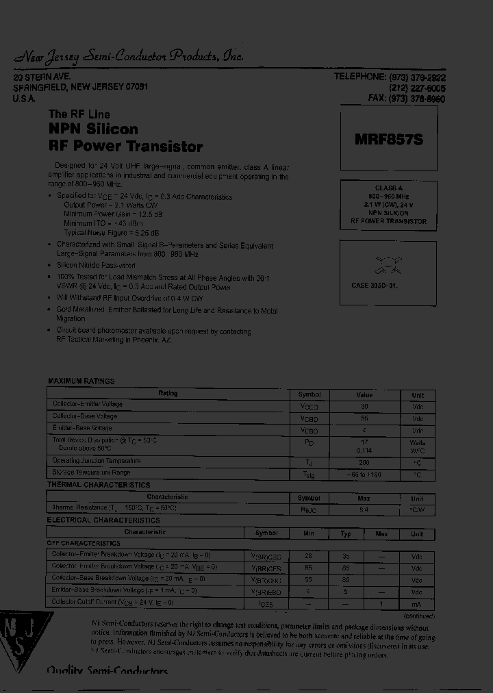 MRF857S_8215847.PDF Datasheet