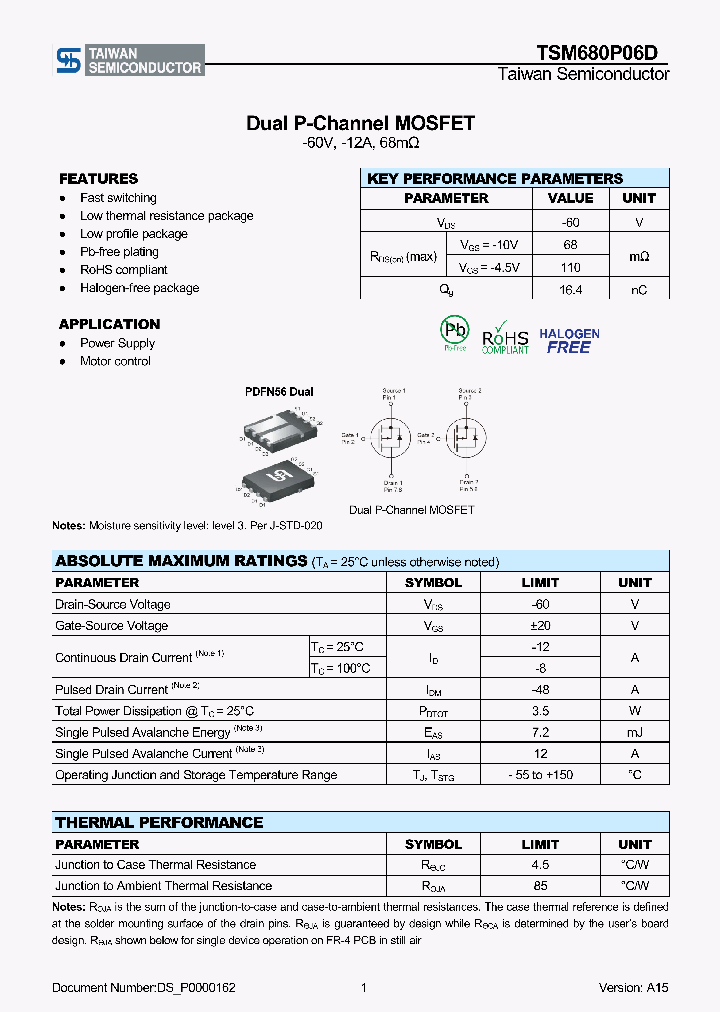 TSM680P06D_8220784.PDF Datasheet