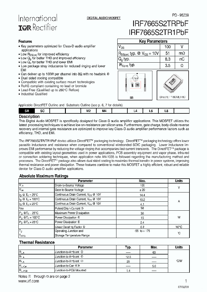 IRF7665S2TR1PBF_7873442.PDF Datasheet