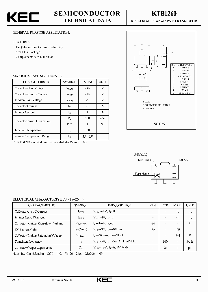 KTB1260_8325042.PDF Datasheet