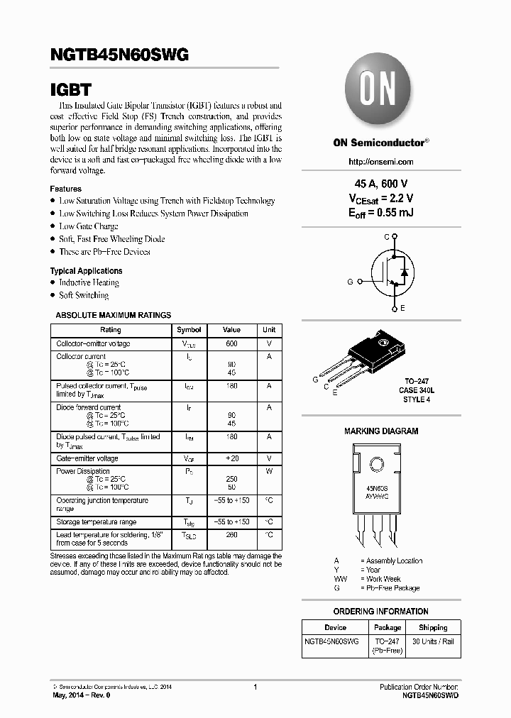 NGTB45N60SWG_8528889.PDF Datasheet