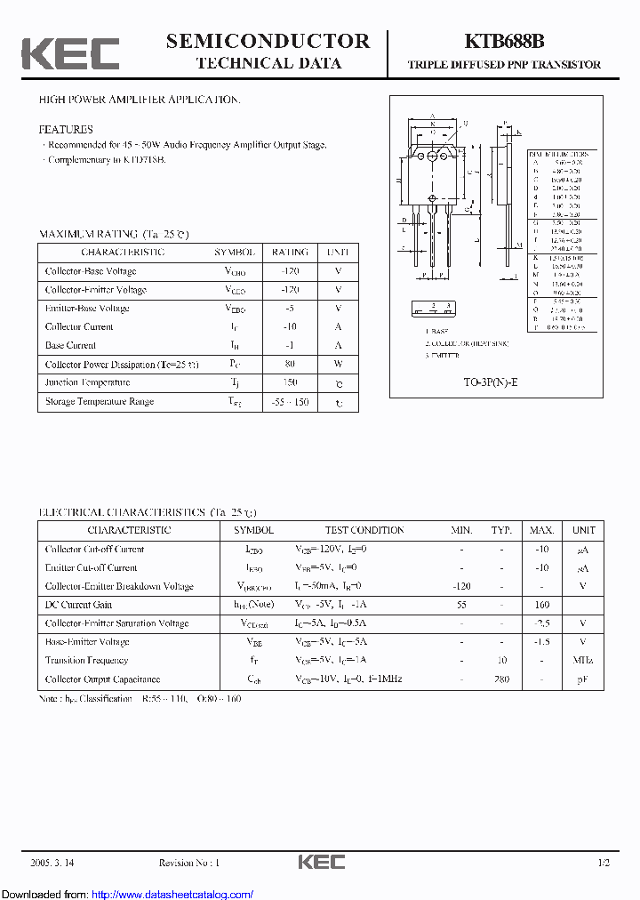 KTB688B_8693226.PDF Datasheet