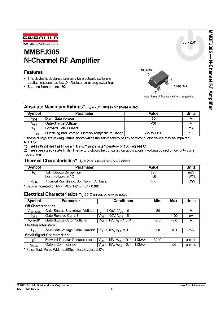 MMBFJ305_8897833.PDF Datasheet