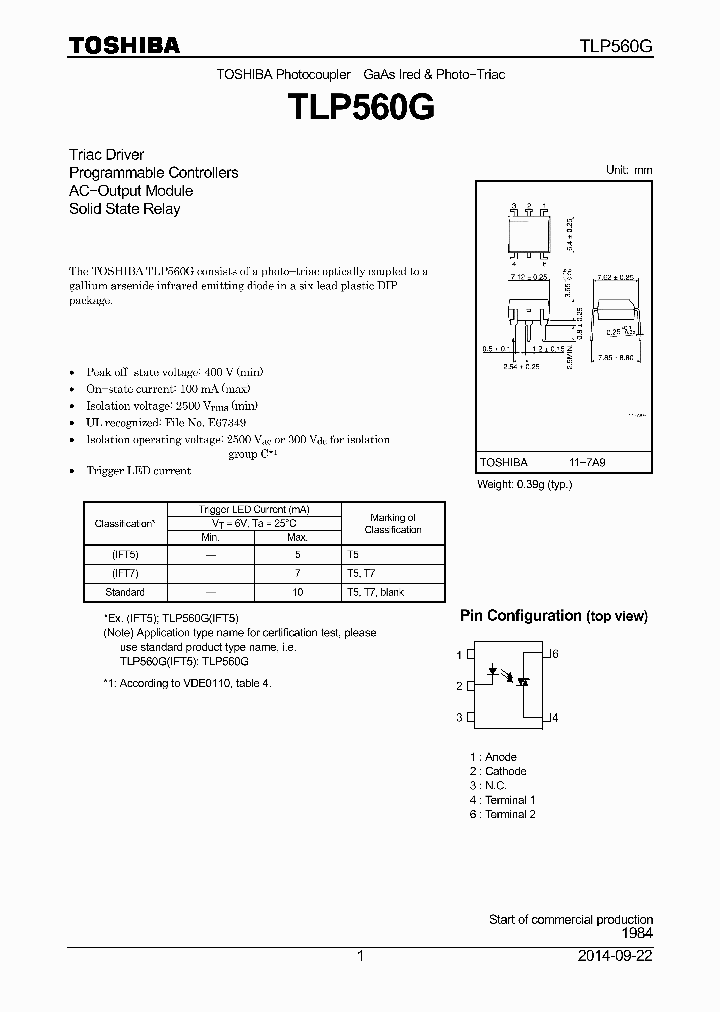 TLP560G-14_8902426.PDF Datasheet