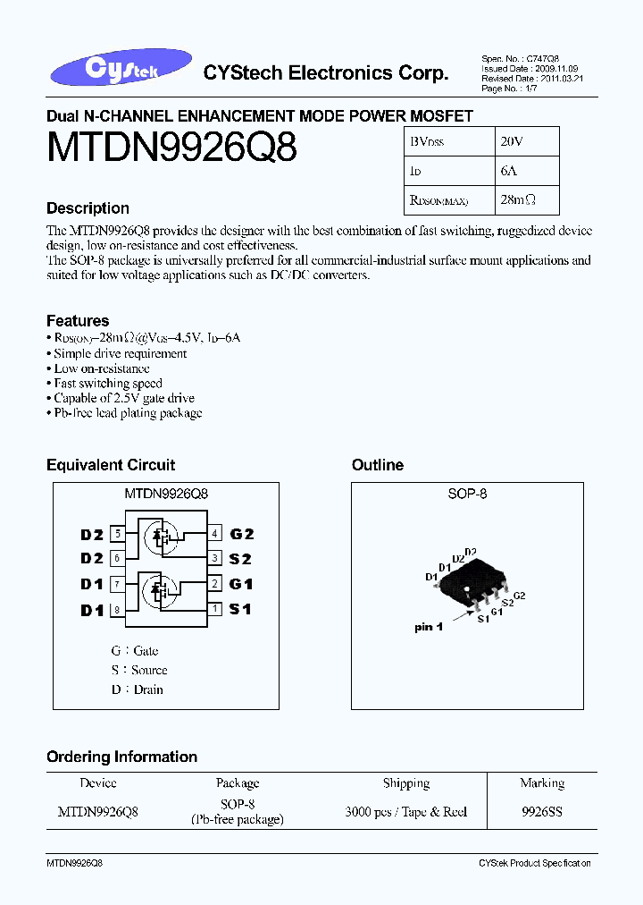 MTDN9926Q8_8995742.PDF Datasheet