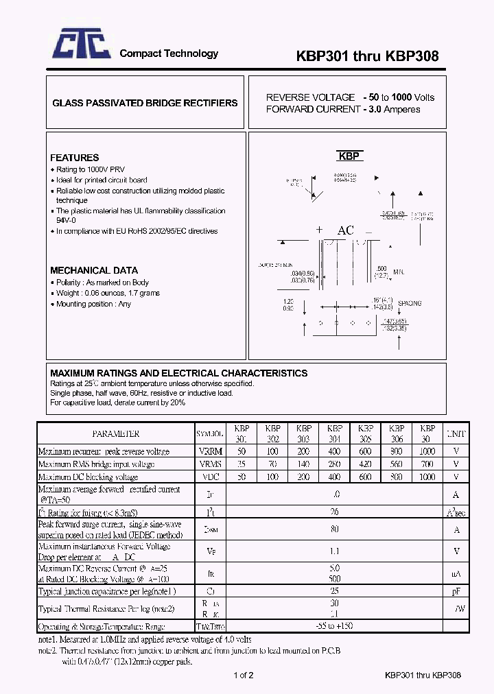 KBP306_8998887.PDF Datasheet