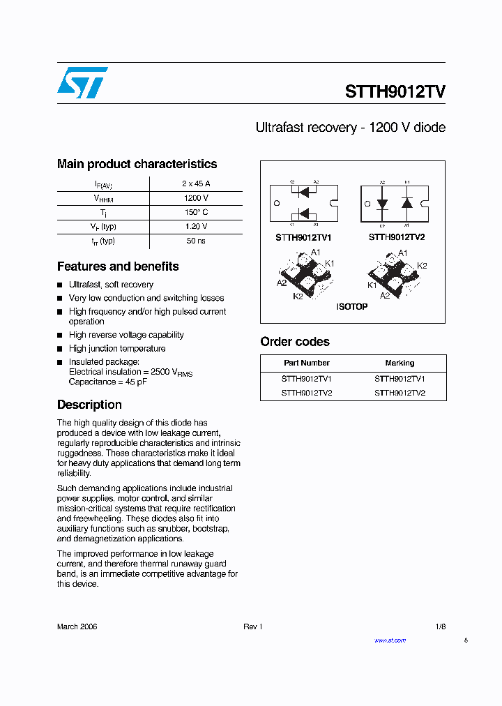 STTH9012TV1_8998970.PDF Datasheet