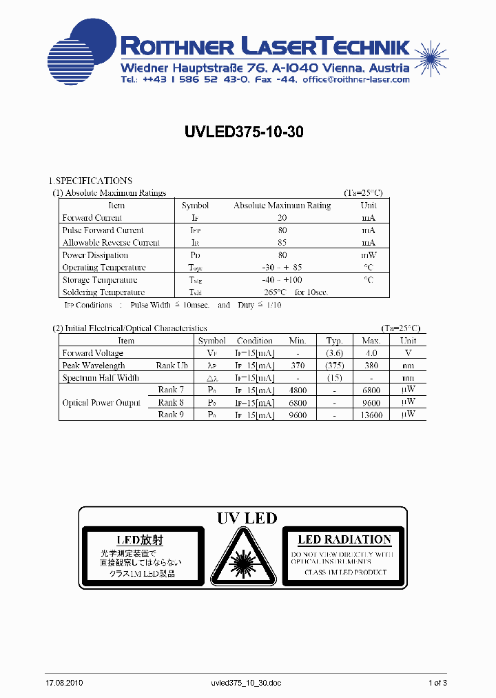 UVLED375-10-30_9053652.PDF Datasheet