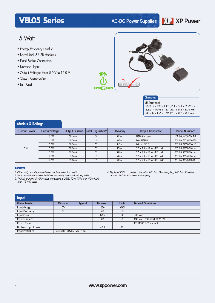 VEL05US050_9062810.PDF Datasheet