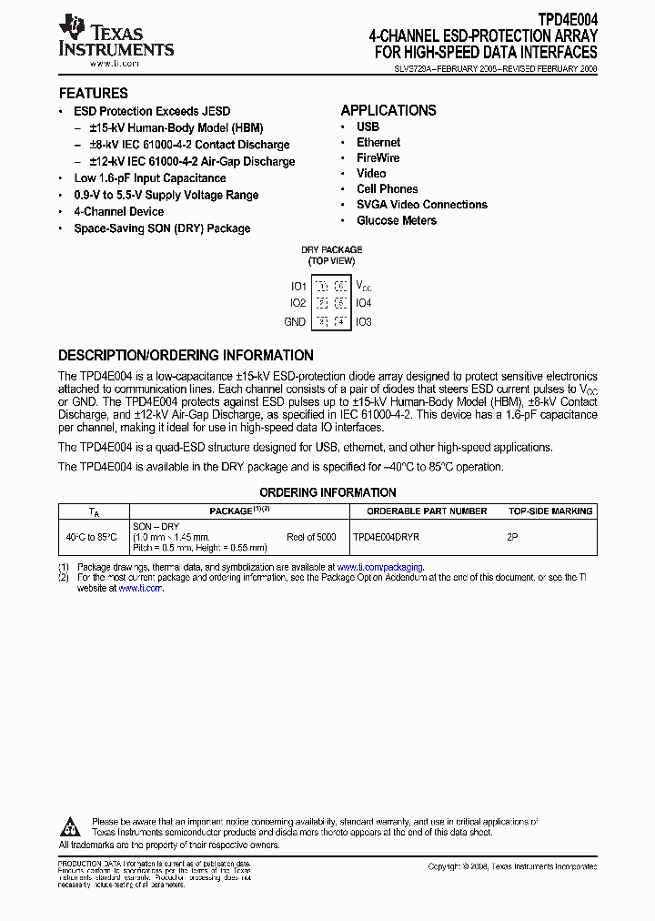 TPD4E004DRYR_9064351.PDF Datasheet